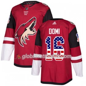 Arizona Coyotes Hockeydrakt Max Domi 16 2017-2018 USA Flag Fashion Svart Adidas Authentic - Herre